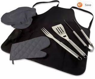 Grilling Master Chef Apron and Tools