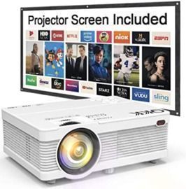 Mini Portable LCD Projector - 100 Projector Screen Included
