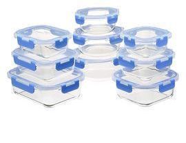 AmazonBasics Locking-Lid Glass Food Storage 18-Piece Set