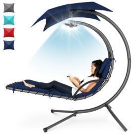 Hanging LED-Lit Curved Chaise Lounge Chair