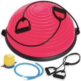 Half Ball Balance Trainer Yoga Exercise Fitness Platform w/ Bands