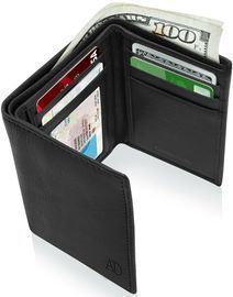 Real Leather Men's Trifold Wallet w/ RFID Blocking