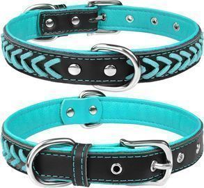 TagMe Leather Dog Collar (2 Pack)