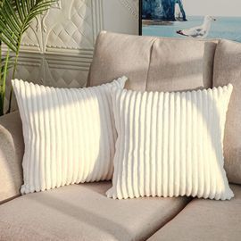 Pack of 2 Corduroy Striped Decorative Throw Pillow Covers