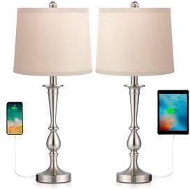Set of 2 Befano Table Lamp with 2 USB Ports