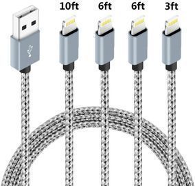 4 Pack Certified iPhone Charger Lightning Cables