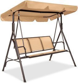 3-Person Outdoor Canopy Swing w/ Canopy