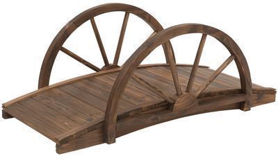 Outsunny 3.3' Wooden Garden Walkway Bridge