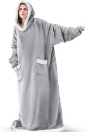 Long Sherpa Wearable Blanket with Pockets