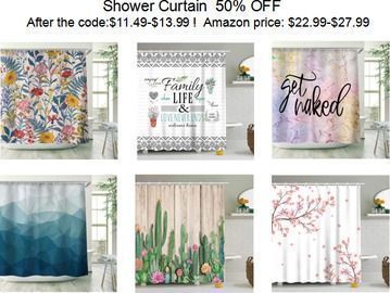 Shower Curtains with 12 Hooks