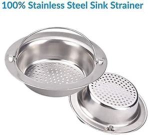 2PC Stainless Steel Kitchen Sink Strainer