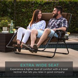 2-Person Double Wide Zero Gravity Chair Lounger