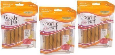 3pk of Good'n'Fun Rawhide Twists Dog Treats