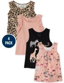 Toddler Girls Ruffle Tank Top 4-Pack