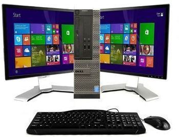 Dell Optiplex or HP Pro Elite Desktop PC w/ 2 19 LCDs (Refurb)