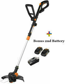WORX WG170.2 20V GT Cordless Trimmer + Free Bonus Battery (Certified Refurb)