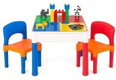 3-in-1 Kids Activity Play Table Set w/ Storage