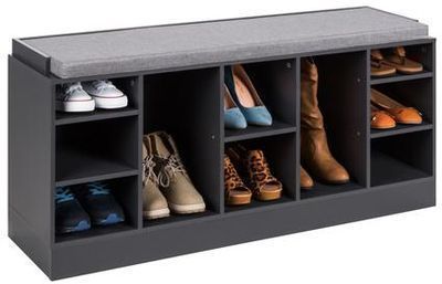 46 Shoe Storage Bench w/ Padded Seat (3 Colors)