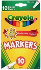 Crayola Classic Kid's Markers Fine Point 10PK