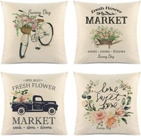 18x18 Summer Sunflower Pillow Covers - 4 pk