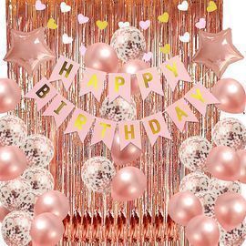 Rose Gold/Black and Gold Party Birthday Decorations Set