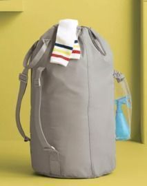 Laundry Bag with Pocket Gray