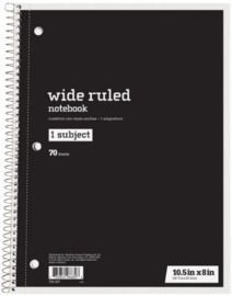 Just Basics Wide Ruled Spiral Notebook, 140 Pages