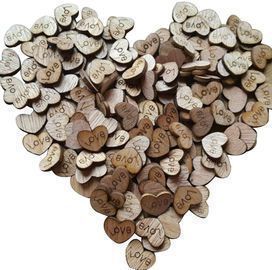 50pcs Rustic Wooden Love Heart Shape Crafts