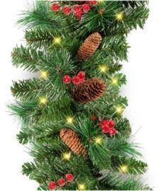 9' Pre Lit Christmas Garland