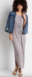 Maurices Women's 24/7 Knot Front Maxi Dress