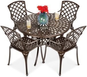 5 Piece All Weather Cast Aluminum Patio Dining Set