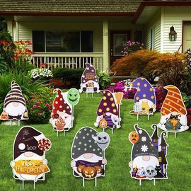 9pc Halloween Yard Signs