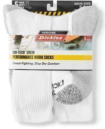 Dickies 5pk Dri-Tech Comfort Crew Work Socks