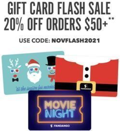 Fandango - 20% Off $50+ Gift Card Order