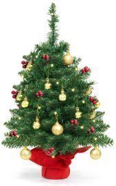 22in Tabletop Christmas Tree w/ Lights, Berries, Ornaments