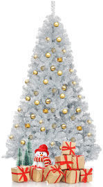 Costway 8' Unlit Artificial Silver Tinsel Christmas Tree