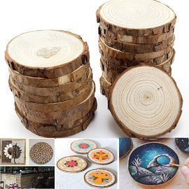10 PCS Round Wood Chip For Crafts