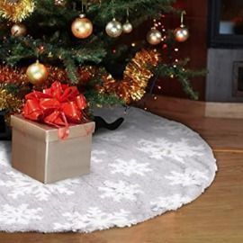 Snowy White Snowflake Tree Skirt