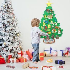 Felt Christmas Tree with Light for Wall