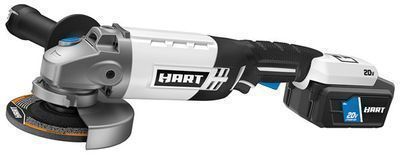 HART 20V Cordless 4.5 Angle Grinder w/ 4.0Ah Lithium-Ion Battery