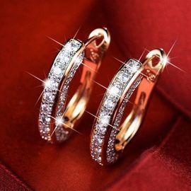Shinning Diamond Hoop Earrings