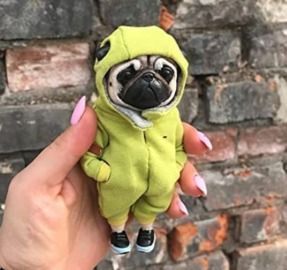 Pug Puppy Resin Doll