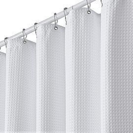White Waffle Shower Curtains