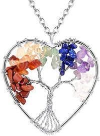 Heart-shaped tree of wisdom necklace