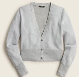 Merino wool metallic cropped cardigan sweater