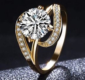 Women Round Cut Cubic Zirconia Ring