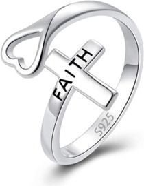 Sterling Silver Faith Cross Ring