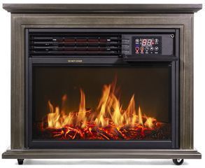 28 Electric Fireplace 1500W 3D Flame Embedded Insert Heater Cabinet, Oak