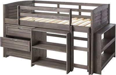 Donco Kids Louver Modular Low Loft Bed Combo B