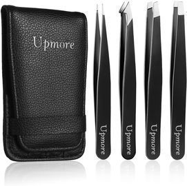 4 Pack of Precision Tweezers Set for Women and Men